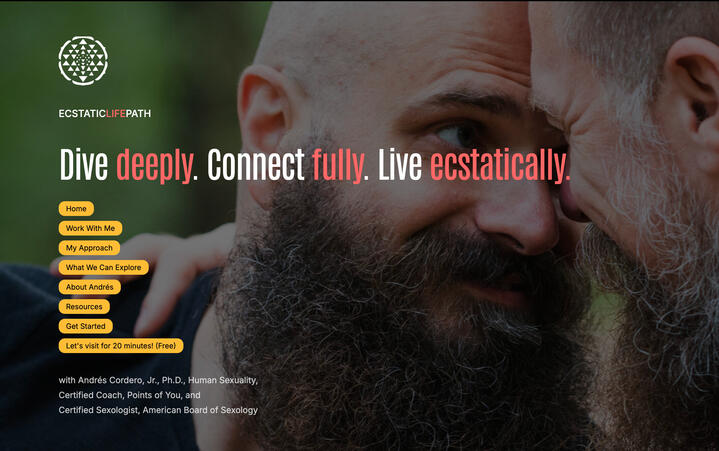 Screenshot of Ecstatic Life Path Website